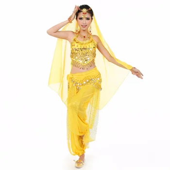 

Original Belly Dance Suits For Ladies Black Blue Red Long Sleeve Tops+Pant Clothe Women Female Tango Ballroom Costumes Q3084