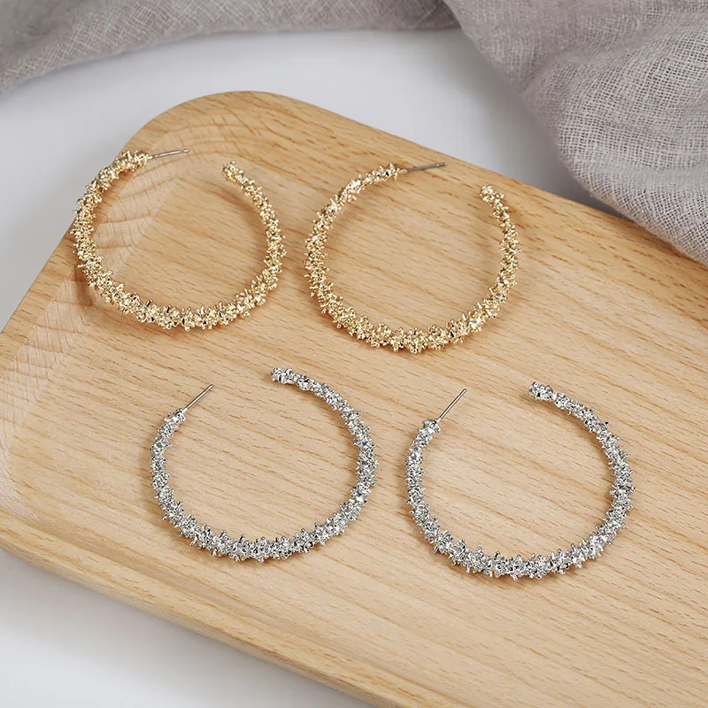 

Simple Design Gold Round C Dangle Earrings For Women Vintage Geometric Statement Earring Circle Round Drop Earring Jewelry A426