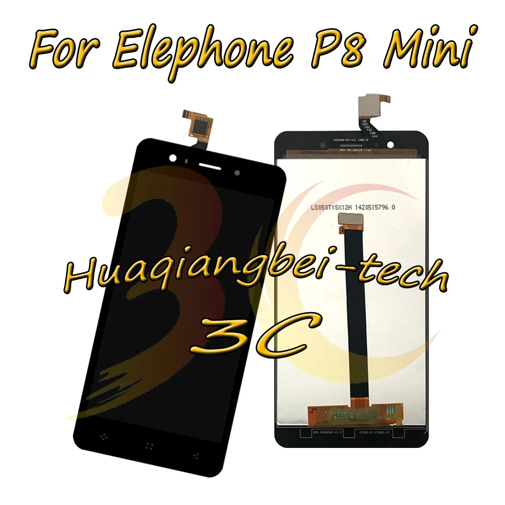 

New 5.0'' Black For Elephone P8 Mini Full LCD DIsplay + Touch Screen Digitizer Assembly For Elephone P8 Lite 100% Tested