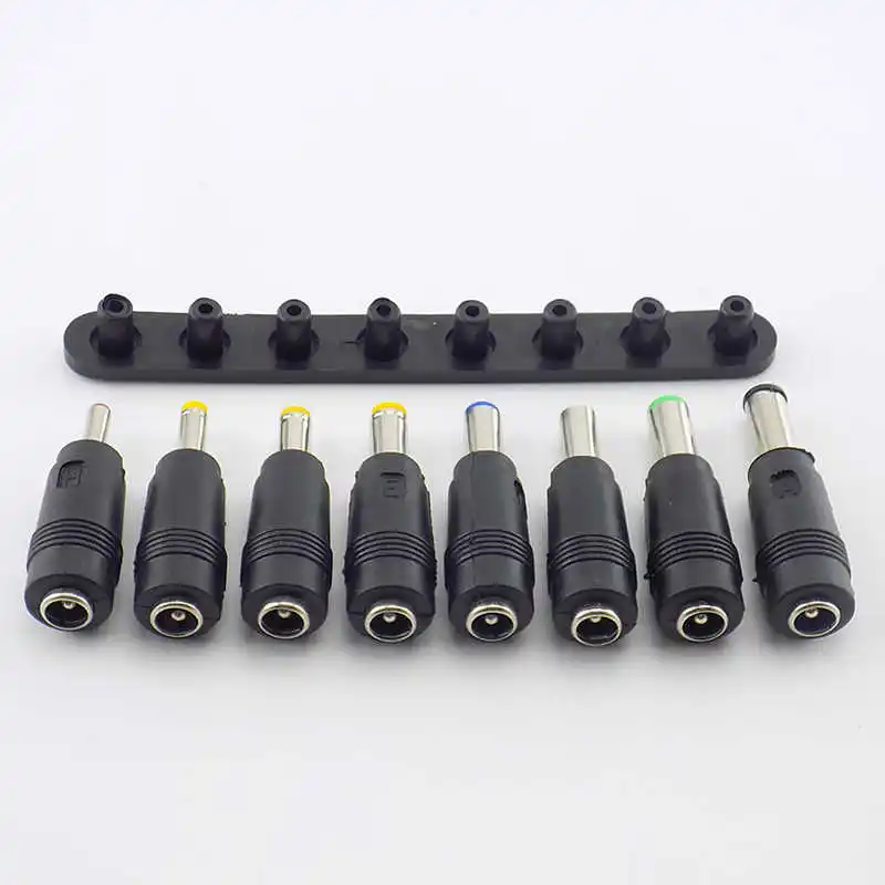 8pcs AC DC Power Charger Adapter Tips Connectors Universal For Laptop