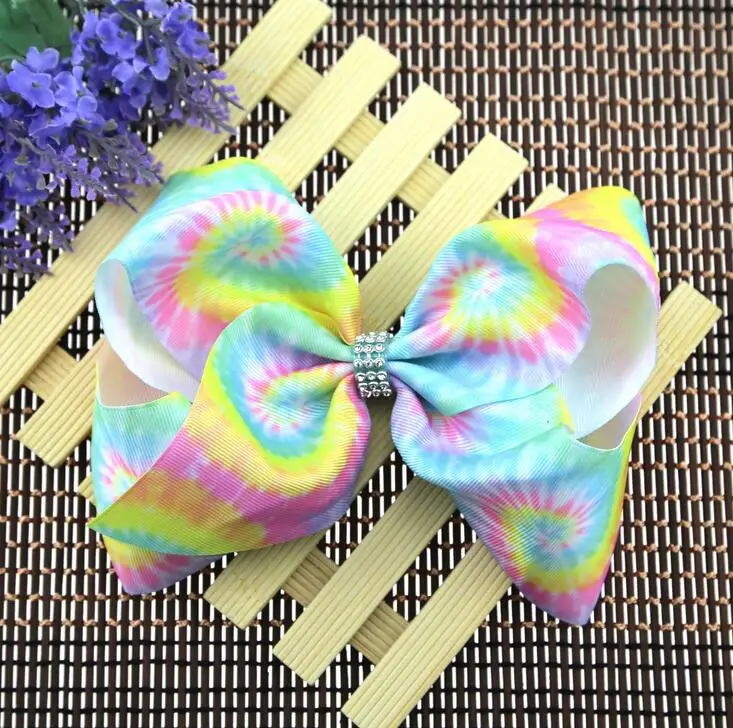 100 шт. бесплатная доставка большие радужные бантики 8 дюймов jojobow Jumbo XL зажимы для