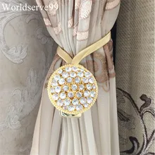 2 шт Европейский Круглый Магнитный держатель штор горный хрусталь Алмазный галстук задний ремешок для связки зажимы держатели украшения дома