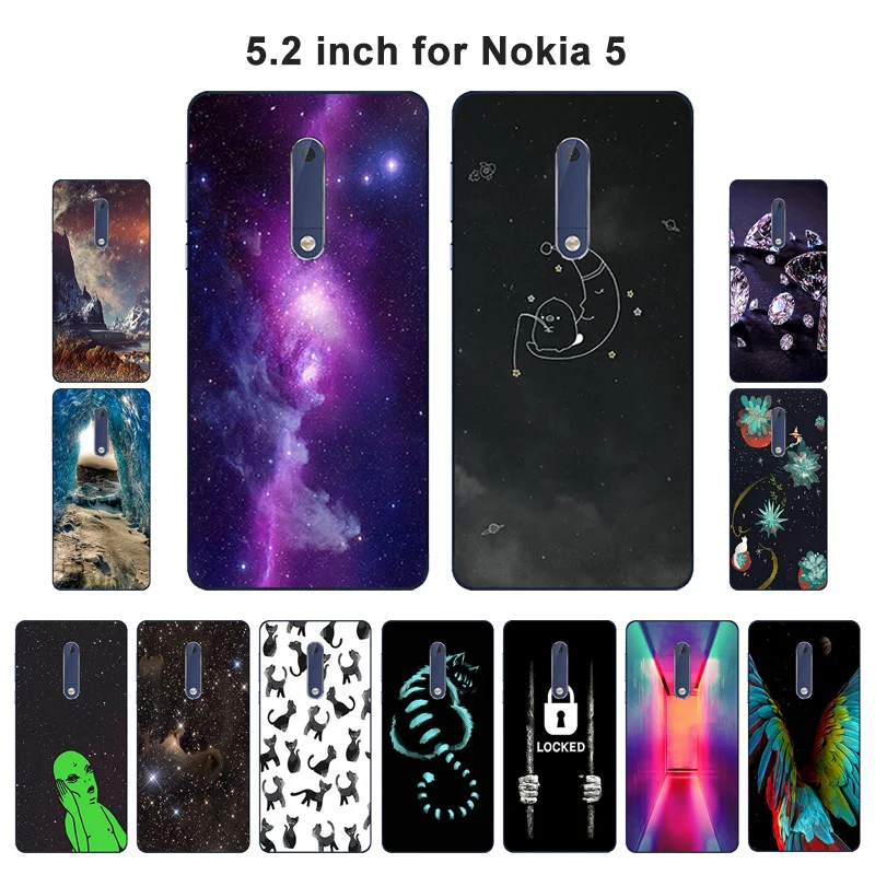 Мягкий чехол из ТПУ для Nokia 5 2 дюйма задняя крышка Nokia5 с рисунком туманности