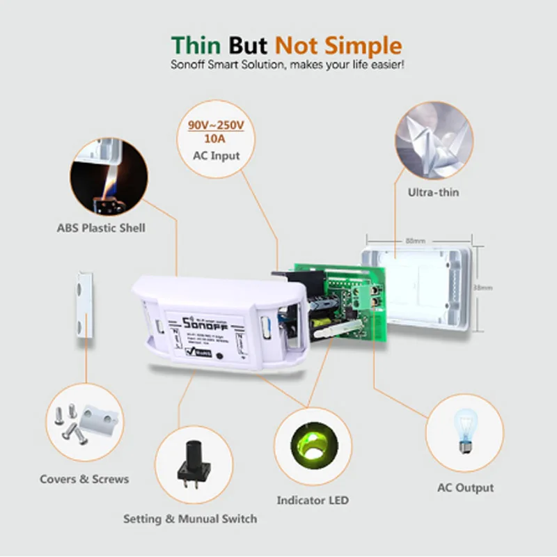 Itead Sonoff умный Wifi переключатель DIY беспроводной пульт дистанционного управления