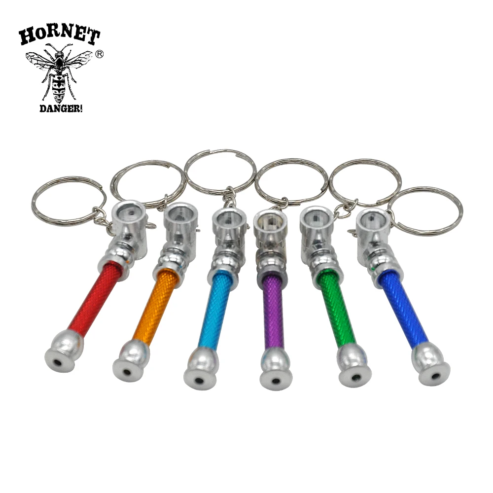 

1pcs/2pcs Cute Key Chain Aluminum Metal Smoking Pipe Portable Tobacco Pipe
