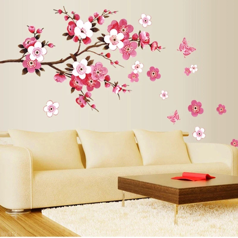 

New Hot Beautiful Removable Wall Sticker Flower Girl Butterfly Decoration Vinyl Decal Room Home Mural DecorDropshipping