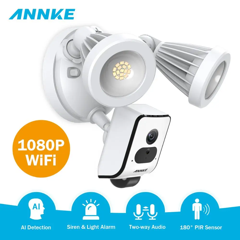 ANNKE 1080 P AI прожектор камера HD Wifi IP камера с двухсторонним аудио несколько интеллектуальных функций обнаружения IP55 водонепроницаемый
