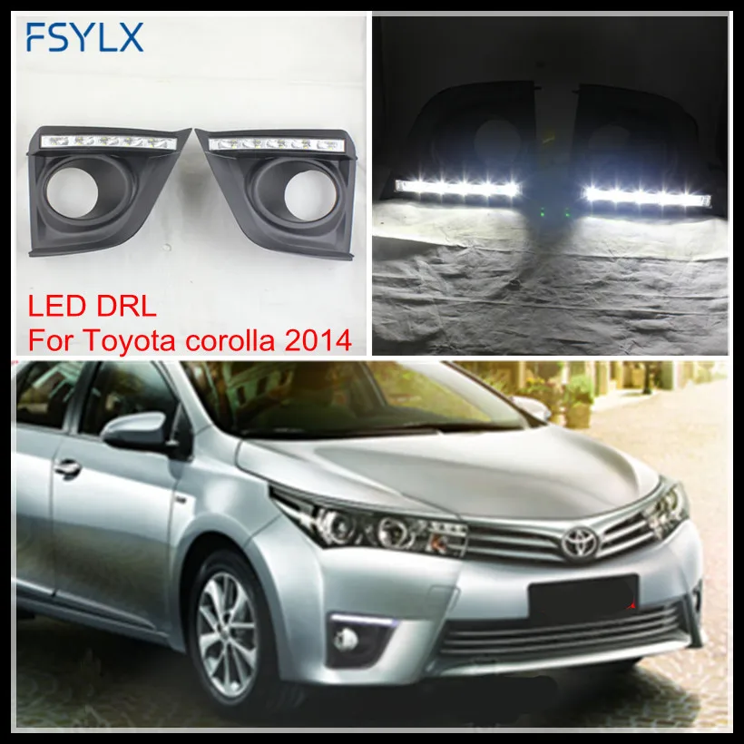 Car Styling LED DRL FOG LIHGT LAMP For TOYOTA COROLLA 2014 15 LED fog