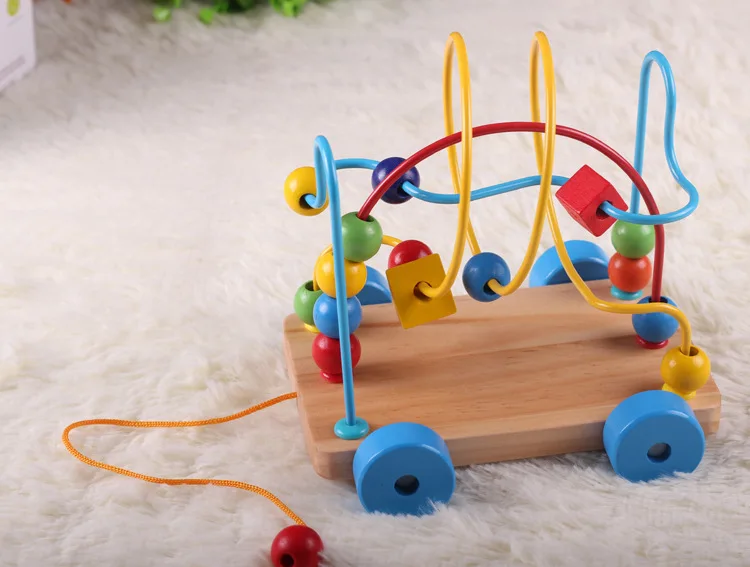 

Export to Japan super fun circus Bead pulling toys wooden toys early education