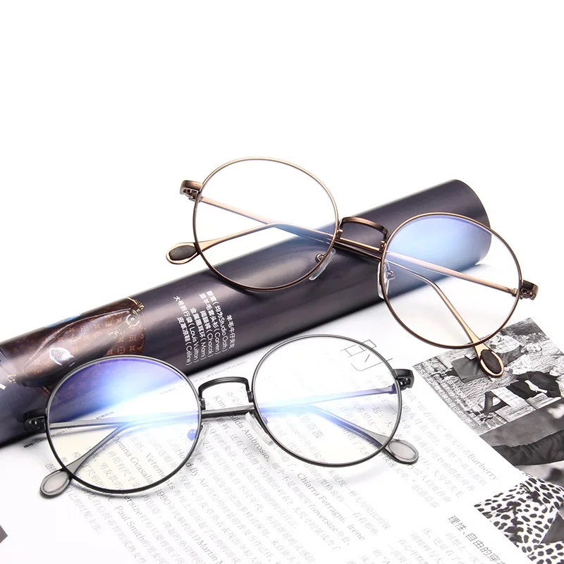 

New Round Eyewear Frame Fashion Gold Eyeglasses Men Vintage Metal Optical Frame Reading Glasses Women Eyeglasses Frames Oculos