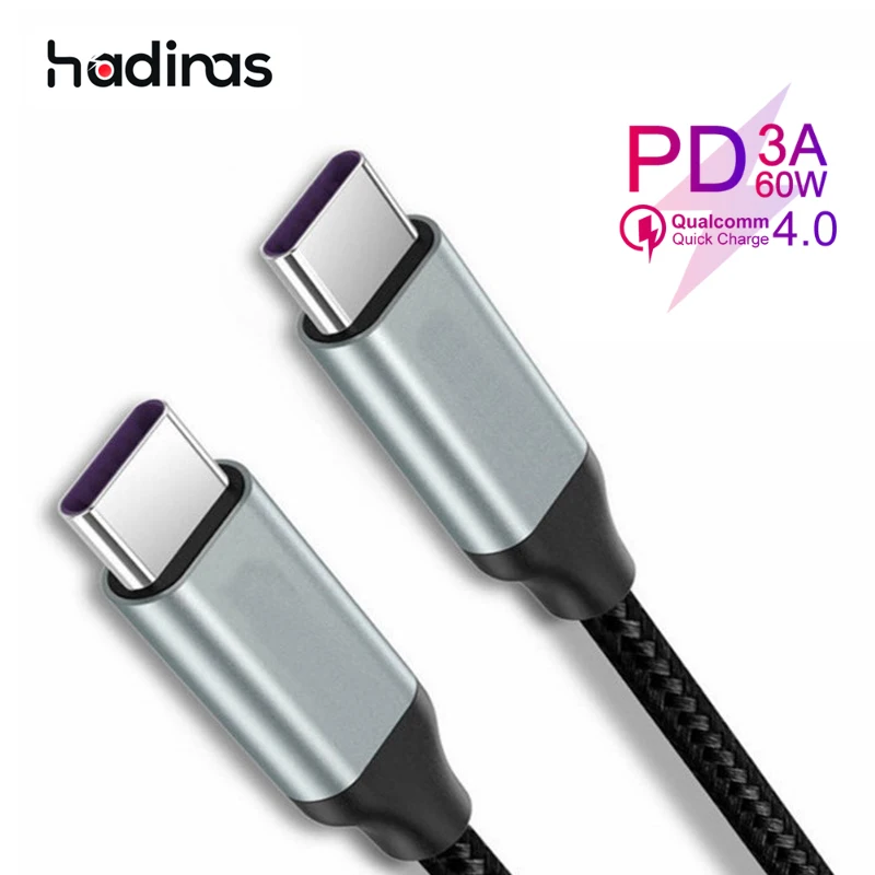 

Quick Charge 4.0 PD USB C to Type C Cable for Samsung S10 S9 Xiaomi USB 3.1 60W USBC Fast Charger Cable for MacBook Pro