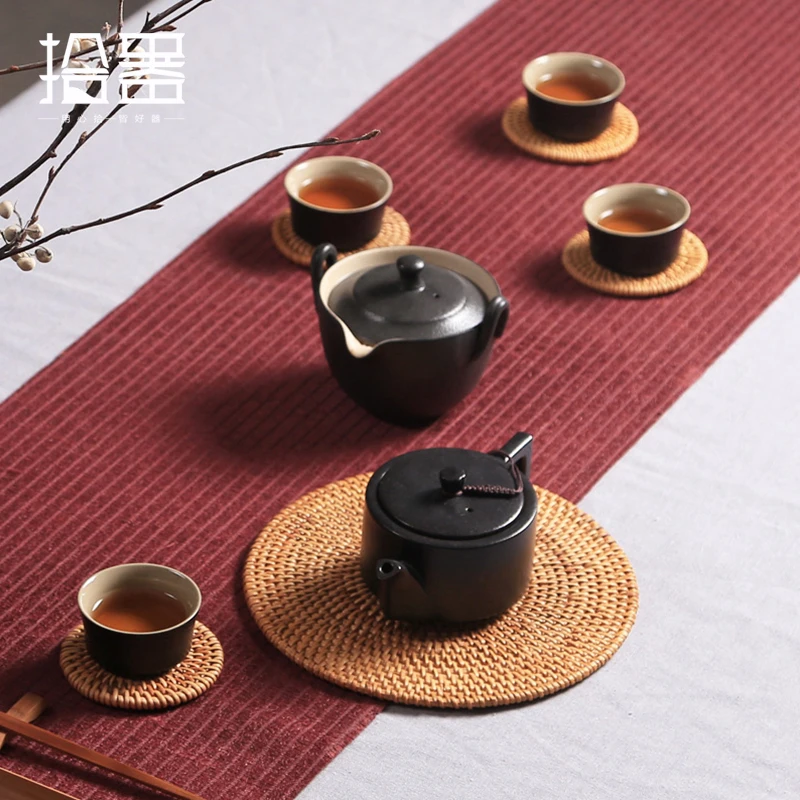 6 шт. подставки для чашек из ротанга ручной работы|tea cup|tea cup saucer holdertea |