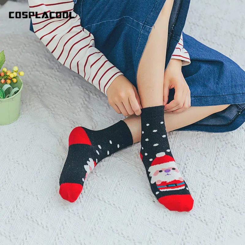 

[COSPLACOOL]Animal Cute Rabbit/Deer Pattern Warm Meias Lovely Middle Tube Cartoon Floor Socks Women Funny Harajuku Calcetines