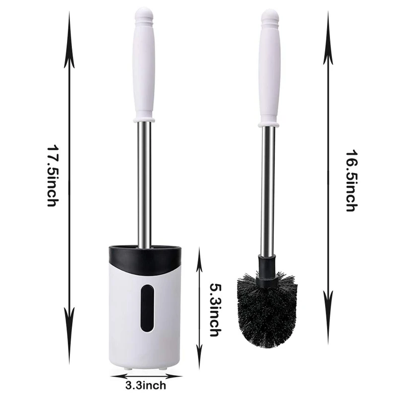 2 упаковки туалетной щетки и держателя обновленный современный дизайн с сильной щетиной, набор ершик для ванной комнаты, очиститель для