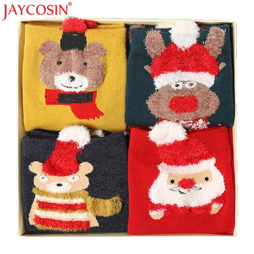 Носки JAYCOSIN забавные носки женские s 4 пары рождественские хлопковые разноцветные