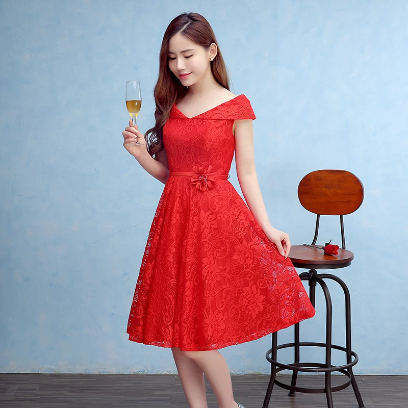 

New Bridesmaid Dresses Elegant A-Line Princess Bride Gown Lace Cap Sleeves Ball Prom Party Homecoming/Graduation Formal Dress