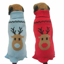 Фотография New Pet Sweater for Dog Clothes Pet Winter Woolen Sweater Knitwear Clothing Warm Deer Head Collar Coat Levert Dropship 20%