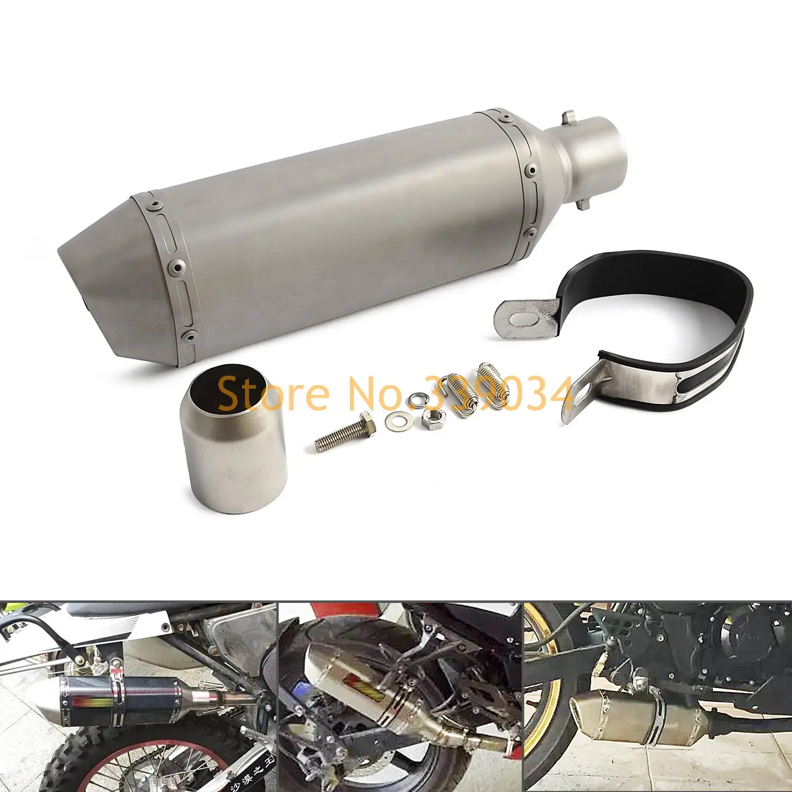 

Universal 38-51mm Exhaust Muffler With DB Killer For Dirt/Street Bike Scooter ATV Quad Motorcycle