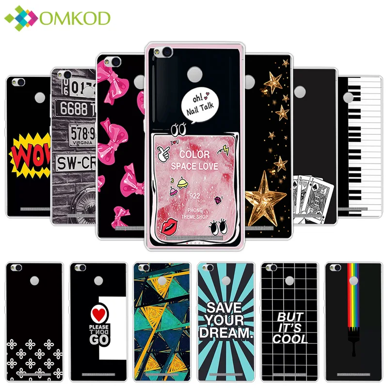5.0" For Xiaomi Redmi 3 Pro Case for 3S S Clear Silicon Back Black Shell Prime Coque Dark Color Capa | Мобильные телефоны и