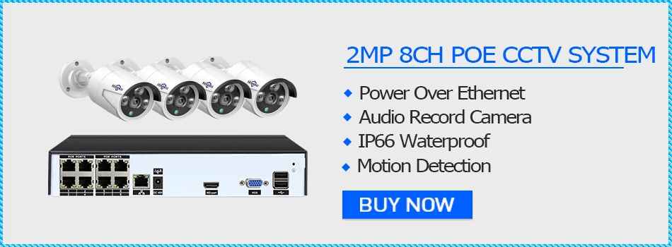 8CH 4CAMS 2MP POE CTTV System 