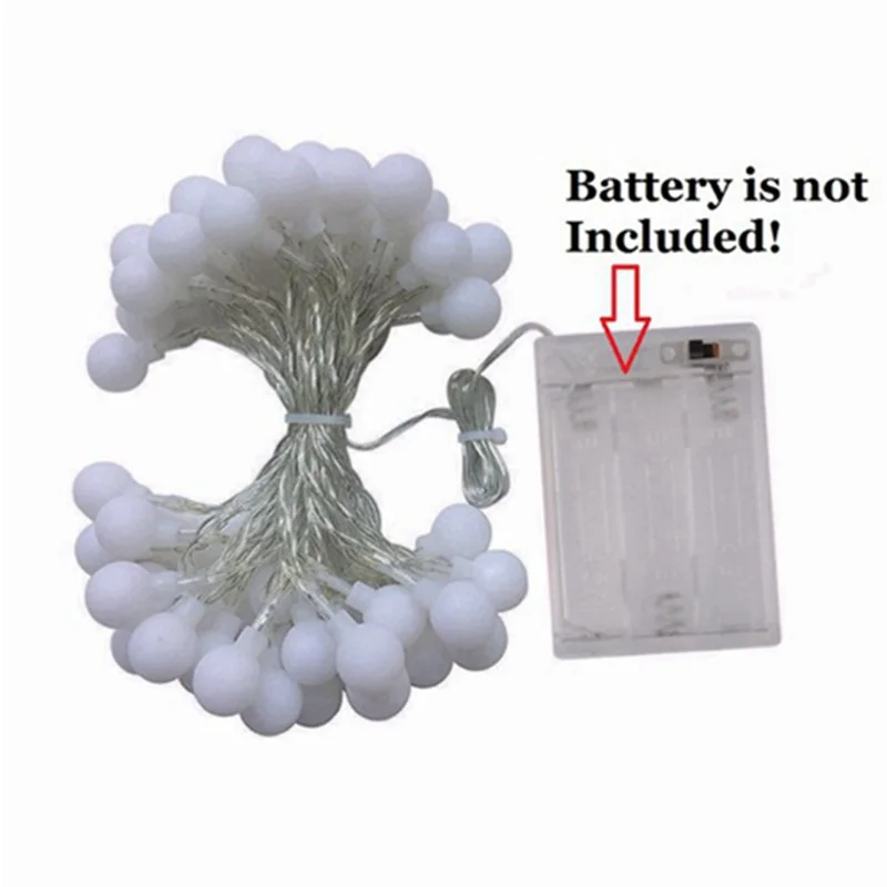 IKVVT 1M/ 2M/3M/4M/5M/10M Fairy Christmas Lights Ball Battery LED String Lights For Holiday Wedding Party Home Decration Outdoor IKVVT 1M/ 2M/3M/4M/5M/10M Fairy Christmas Lights Ball Battery LED String Lights For Holiday Wedding Party Home Decration Outdoor