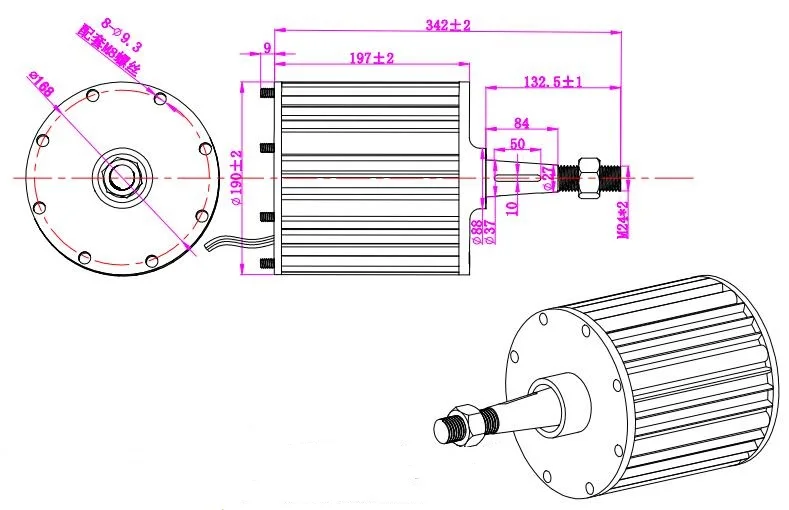 2000w do pm do Gerador do Ímã do Baixo Rpm da C.a. Alternador Permanente Trifásico 2kw Geradores de energia alternativa
