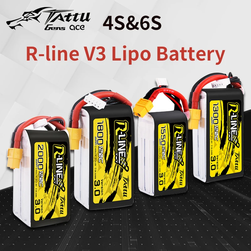 TATTU R-Line версия 3,0 V3 4S 6S 1300/1550/1800 mAh 120C 2000 V Lipo батарея с XT60 разъем для FPV гоночный Дрон Квадрокоптер