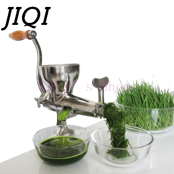 JIQI Hand Stainless Steel wheatgrass juicer manual Auger Slow squeezer Fruit Wheat Grass Vegetable orange juice press extractor JIQI Hand Stainless Steel wheatgrass juicer manual Auger Slow squeezer Fruit Wheat Grass Vegetable orange juice press extractor