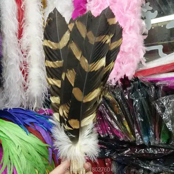 

Wholesale 10 / lot natural beauty zebra pattern eagle feathers rare 16-18 inches / 40-45 cm celebration decoration dress