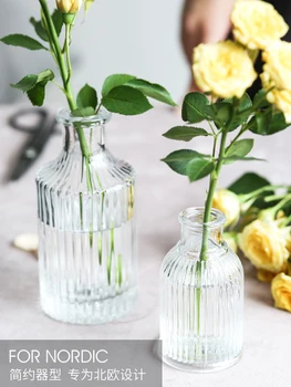 

Simple Modern Transparent Glass Small Vases Ins Vintage Mini Table Flower Vase Floreros De Decoracion Home Decor Craft Jars