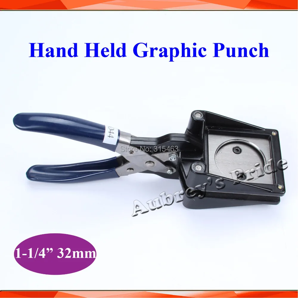

NEW Hand Held Manual Round 1-1/4inch 32mm Actual Cutting 44MM Paper Graphic Punch Die Cutter for Pro Button Maker