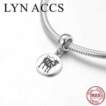

100% 925 Sterling Silver Chinese 12 Zodiac Cattle pattern Lucky Charm Pendant Beads Fit Original Pandora Charms Bracelet Jewelry