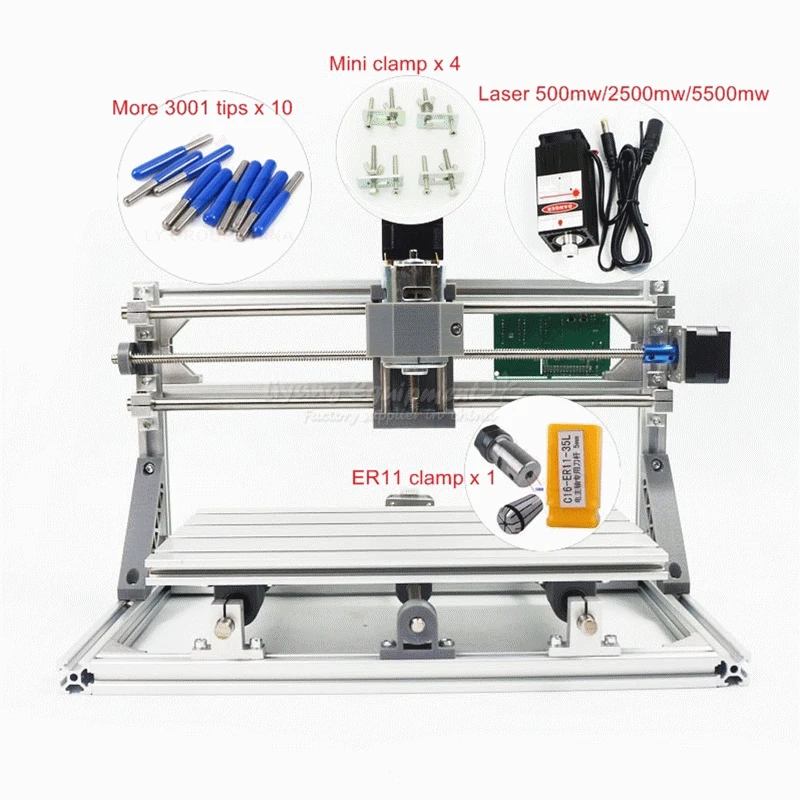 Disassembled Pack CNC 3018 PRO 5500mw Laser CNC Engraving Machine Mini Cnc Router With GRBL Control