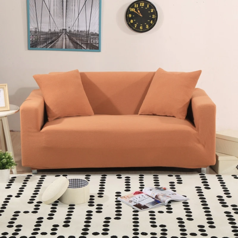 

Stretch Slipcover Sofa Covers for Living Room Elastic Fabric Anti-Mite Universal for Single/Double/Three/Four Seat Solid Color
