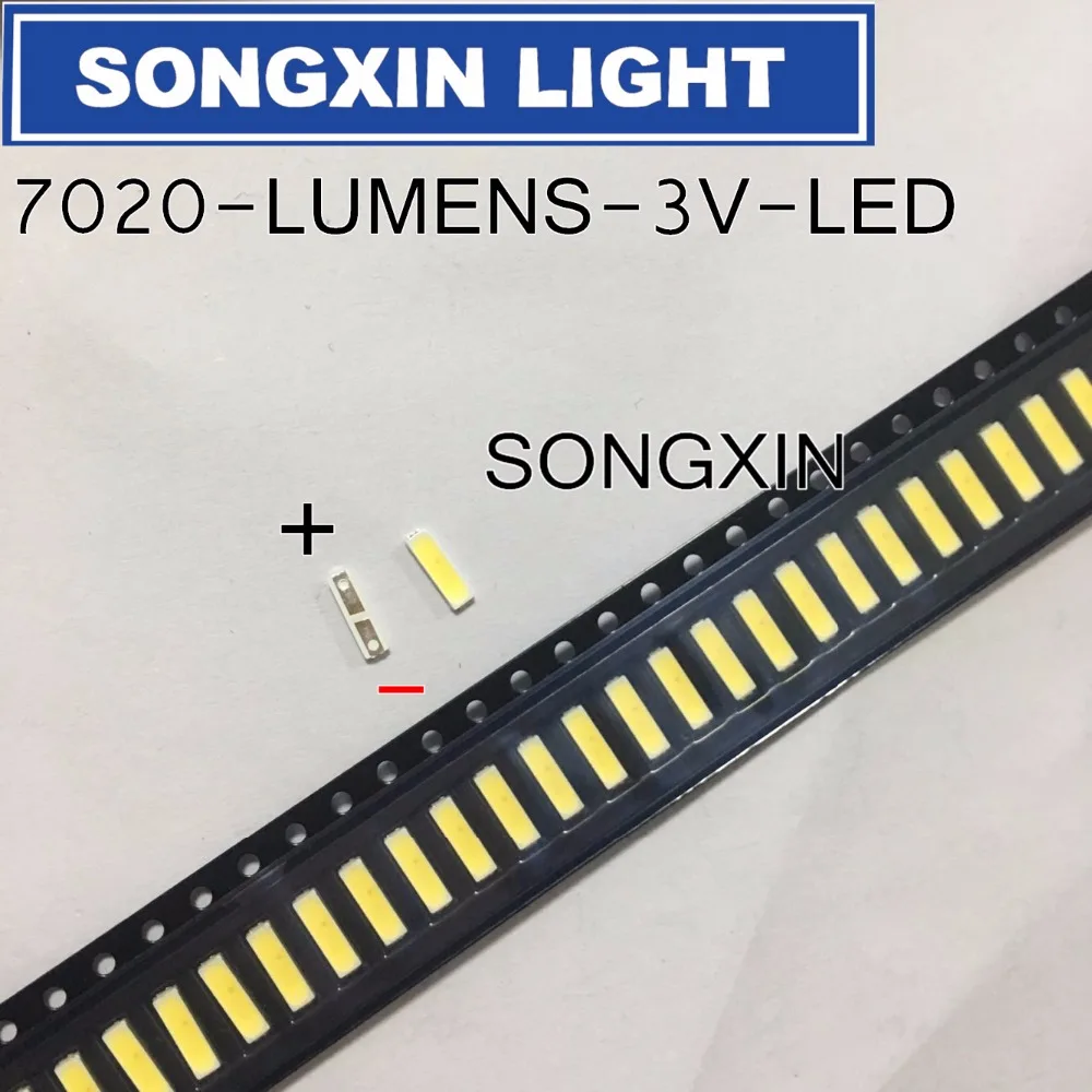 50 шт. для люменов 7020 3 в 0,5 Вт холодный белый Светодиодный подсветка светодиоды средней мощности ЖК-подсветка для ТВ приложения SANE7020P-0W-2074