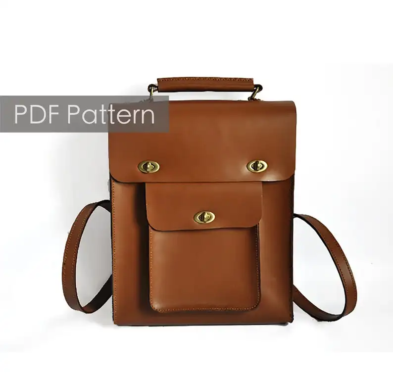 

Portrait backpack Cambridge bag Sewing Pattern Leather Template PDF Patterns English Version Instruction