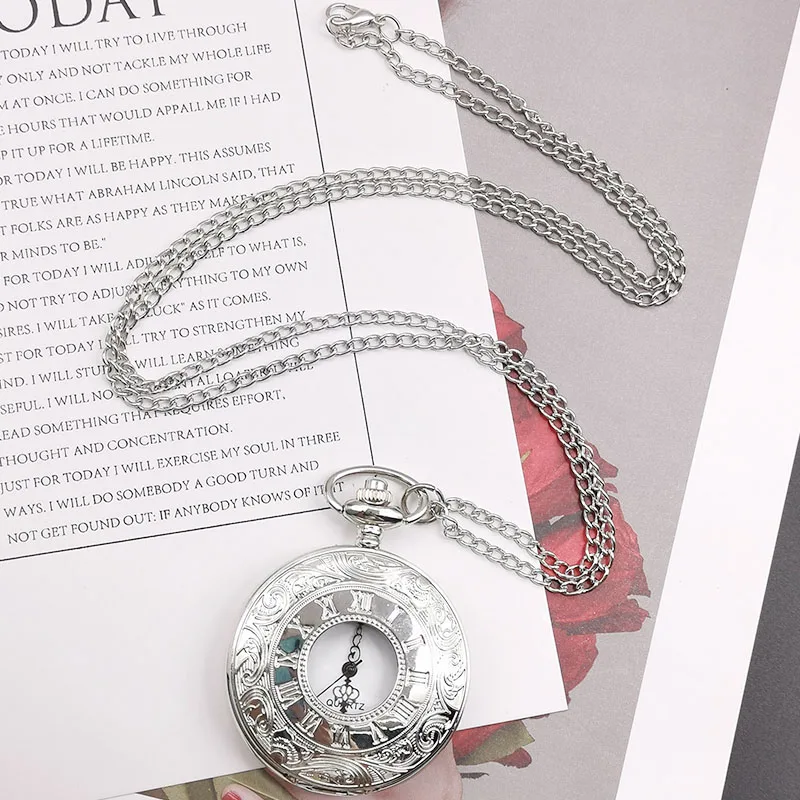 Винтажный стимпанк Скелет кварцевые карманные часы с белым циферблатом черное ожерелье с цифрами кулон мужской брелок часы цепь reloj de bolsillo