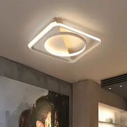 Современные светодио дный потолочные светильники для спальни гостиная прихожая поверхностного монтажа черный белый квадратный круг