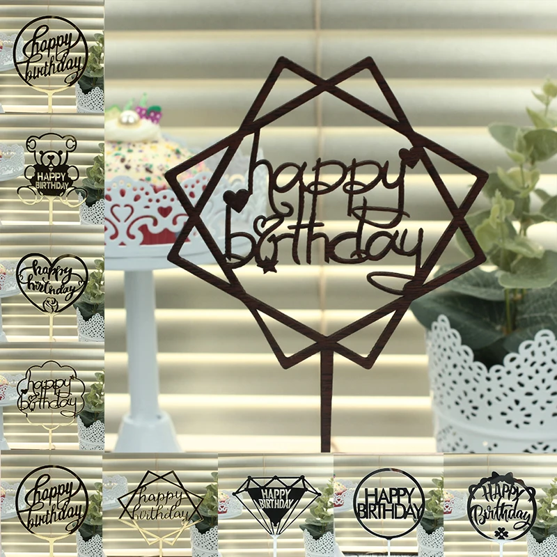 

Wholesale Christmas Happy Birthday Wedding birthday Acrylic Cake Topper