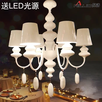 

Postmodern Iron Glass LED Pendant Lights iron white For Dinning Room Foyer Store living room hanging lamp light E27
