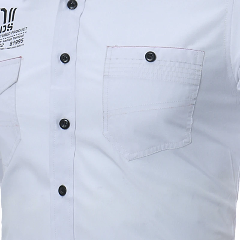 Бренд 2018 г. модные мужские рубашки с длинными рукавами Топы корректирующие Классический Письмо печати Повседневное мужская одежда Рубашки