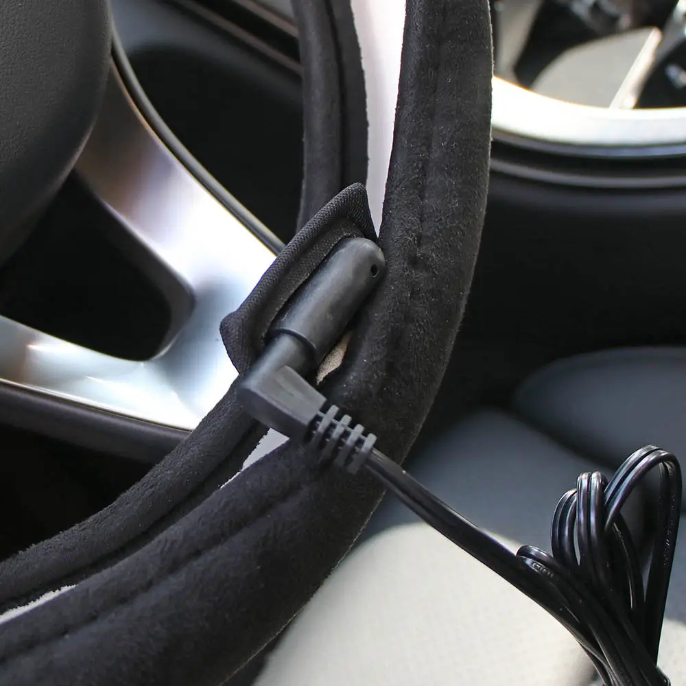 38 см DIY чехлы на руль 12 В мягкие короткие плюшевые автомобильные аксессуары для