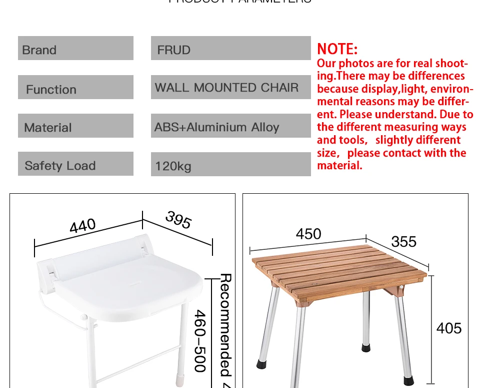 FRUD настенные душевые сиденья для ванной, стул для душа, Складное Сиденье для ванной, табурет для душа, складной стул для туалета