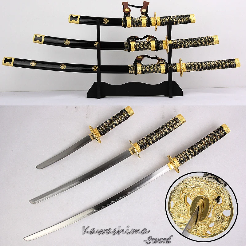 Antique Japanese Tokugawa Ieyasu Tachi Decoration Samurai Swords Carbon