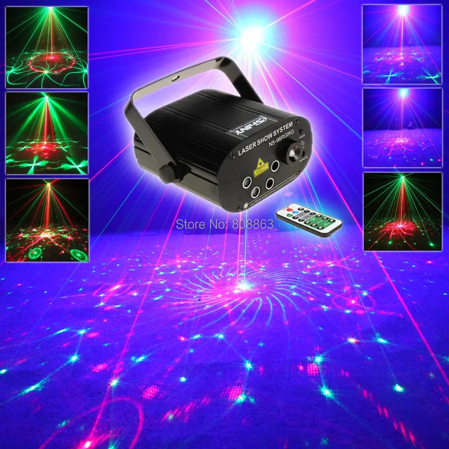 

ESHINY Double R&G 5 Lens Laser 96 Patterns Projector Blue Led Club Party Bar DJ Holiday Disco Xmas Dance Stage Light N75N596RG