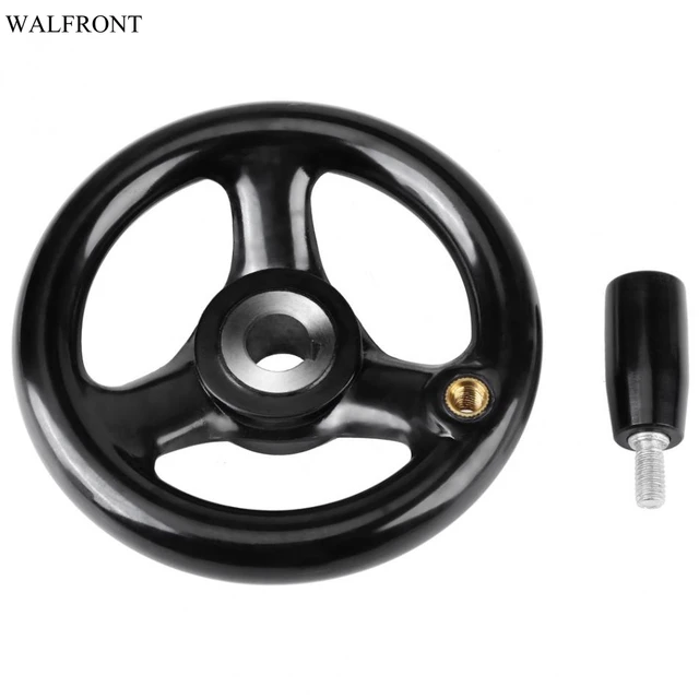 1Pcs 3 Spoke Hand Wheel 12*100mm Black Round 3 Spoke Hand Wheel for Lathe Milling Machine