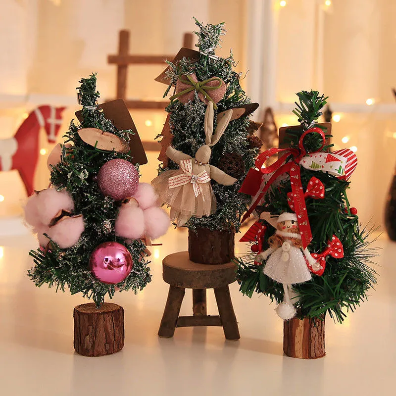 

26cm Mini Christmas Trees Merry Christmas Party Desk Table Small Ornaments Christmas Tree Xmas Decoration 1PC