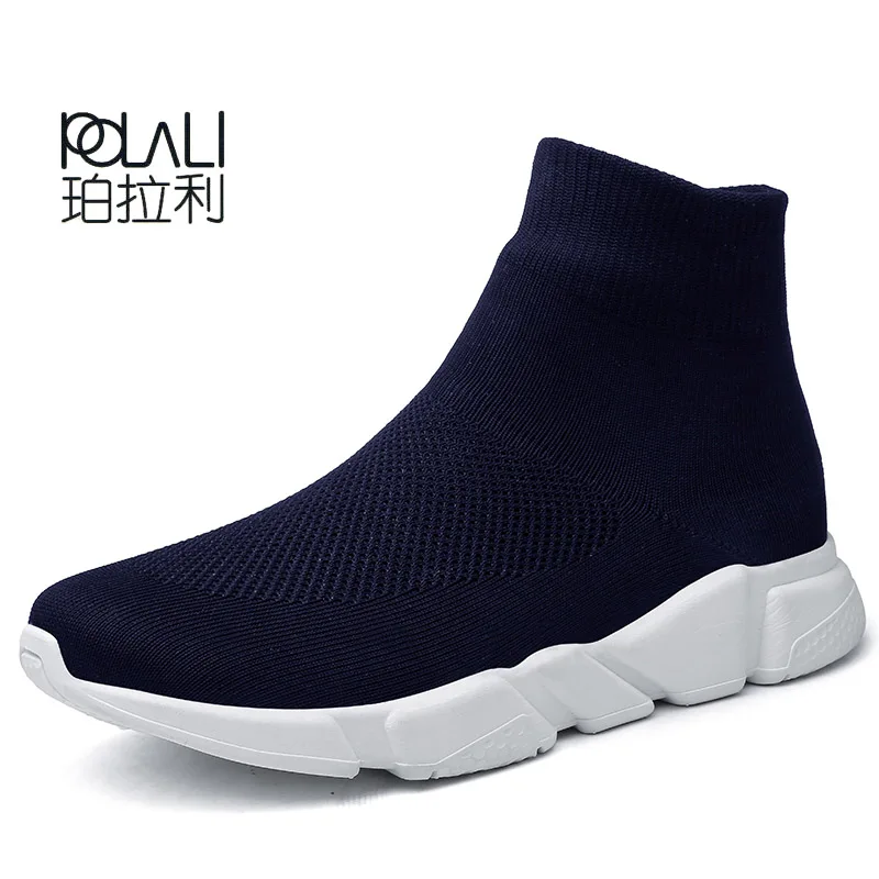 Outdoor Running Shoes for Men Sock Footwear Sport Athletic Breathable Mesh Walking Men's Sneakers Socks Flyknit sport shoes men