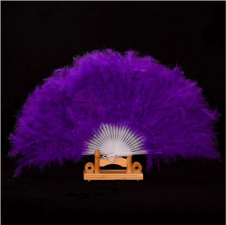 

Nice Feather Fan For Dance Props Hand Goose Feather Folding Fan Wedding Wonderful A Variety Of Colors To Choose From