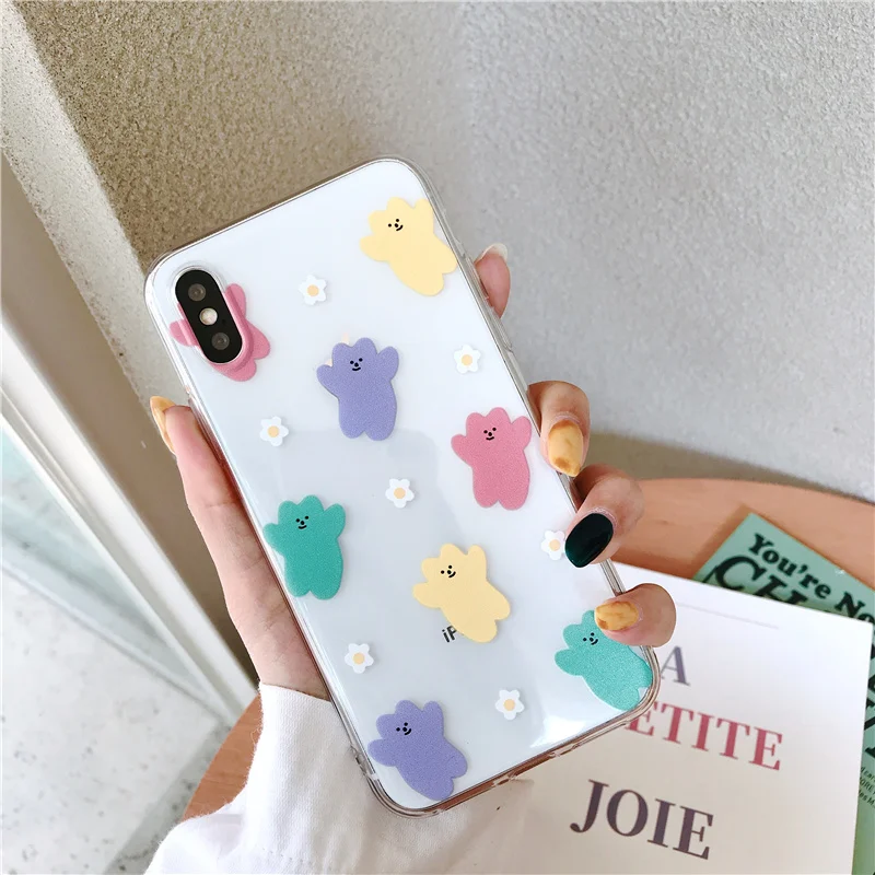 Прозрачный милый чехол для iPhone 6 6s, Стильный Ультратонкий чехол для iPhone 7 8 plus, мягкий чехол для телефона x xs max xr